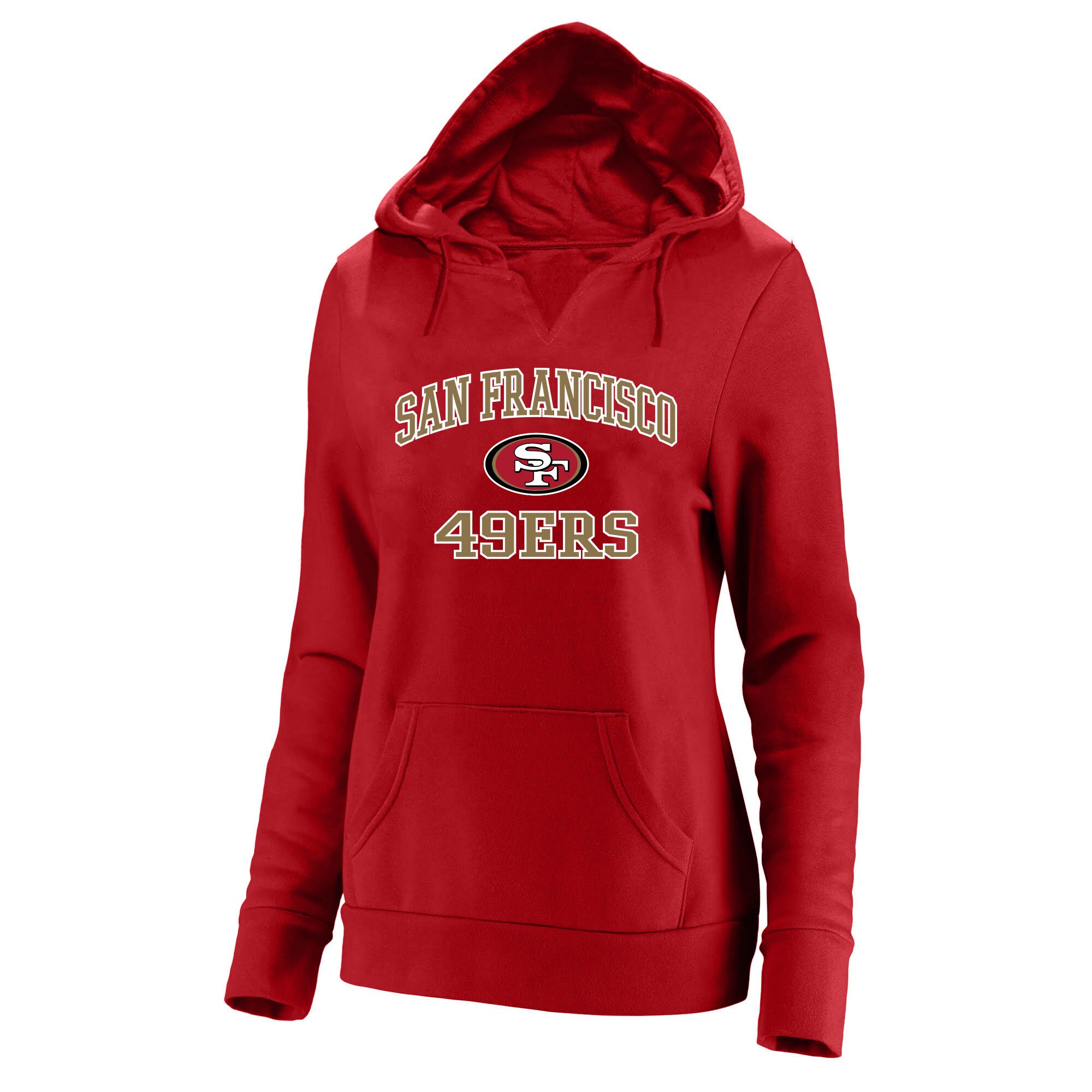 【公式グッズ】NFL 49ers パーカー Fanatics/ファナティクス レディース スカーレット (NFL Womens PRF Plus Heart & Soul Notch Neck POH - R)|Fanatics公式ストア 店