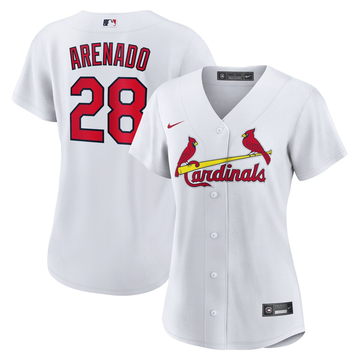 【公式グッズ】MLB カージナルス ノーラン・アレナド レプリカ ユニフォーム Nike/ナイキ レディース ホワイト (Women's MLB Nike Official Replica Player Jersey)