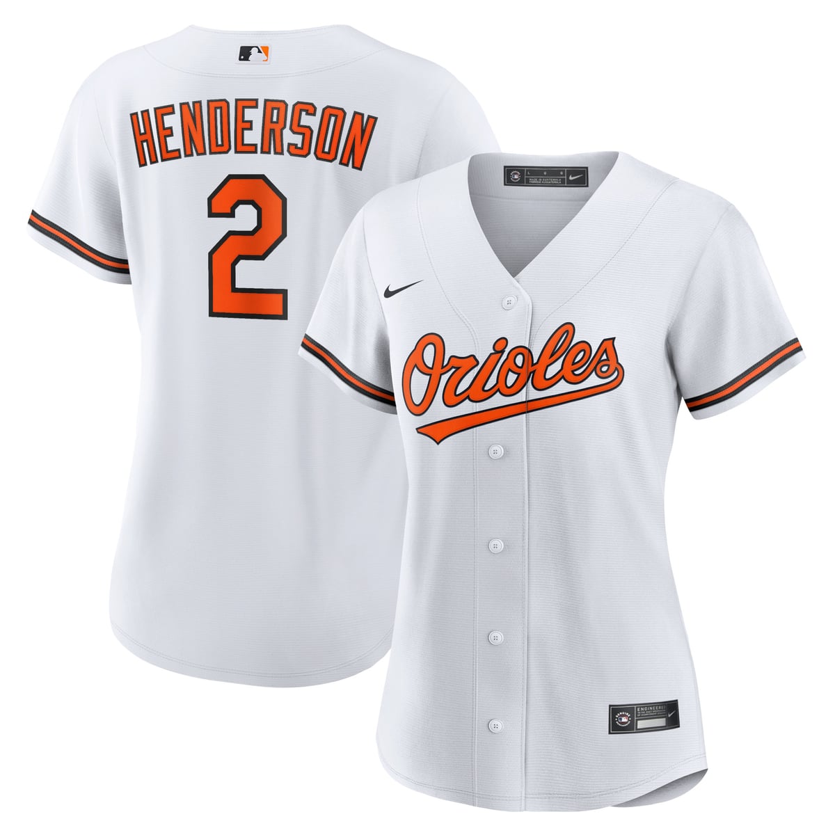【公式グッズ】MLB オリオールズ グナー・ヘンダーソン レプリカ ユニフォーム Nike/ナイキ レディース ホワイト (Women's MLB Nike Official Replica Player Jersey)