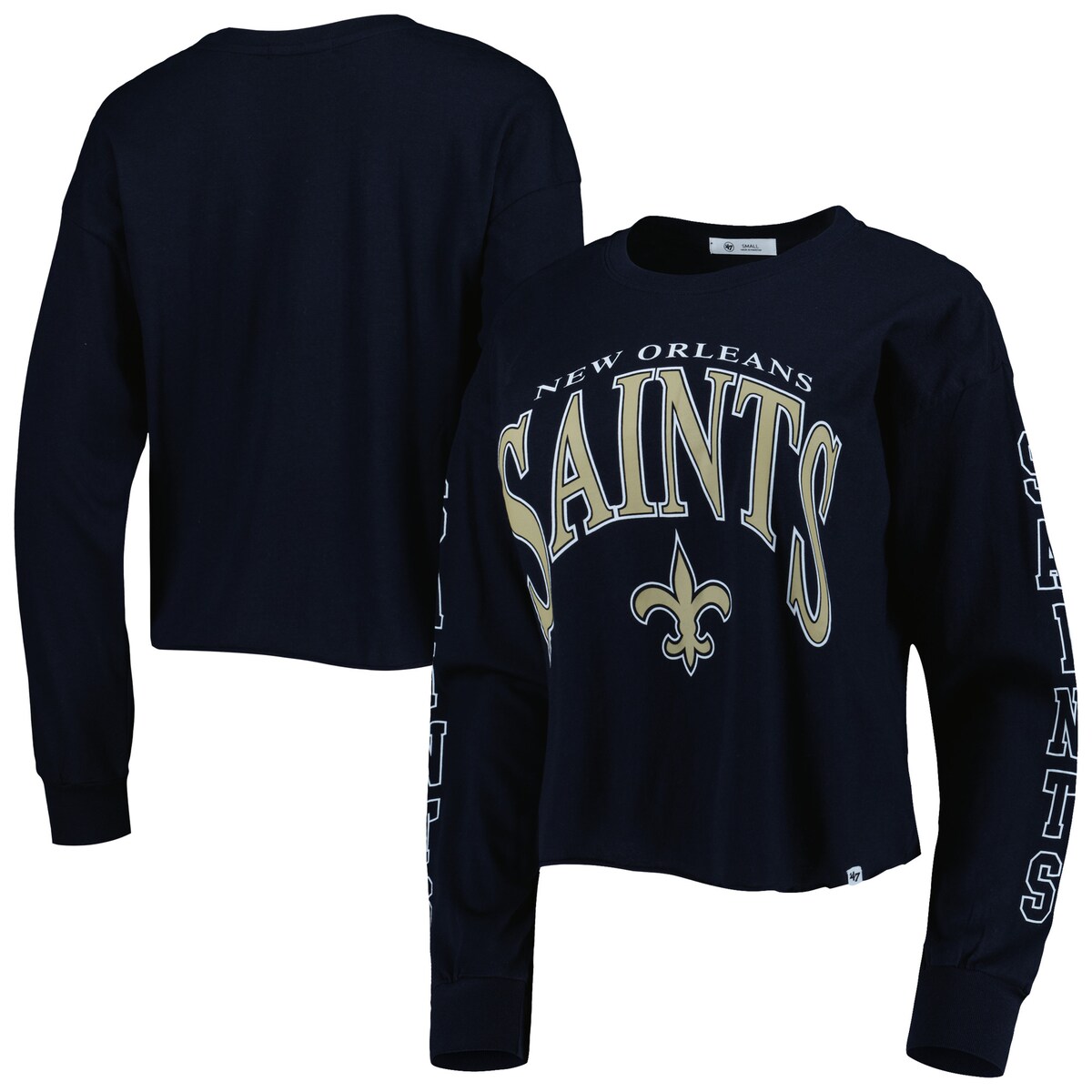 【公式グッズ】NFL セインツ 長袖 Tシャツ '47/フォーティーセブン レディース ブラック (22 Women's Skyler Parkway Crewneck LST)