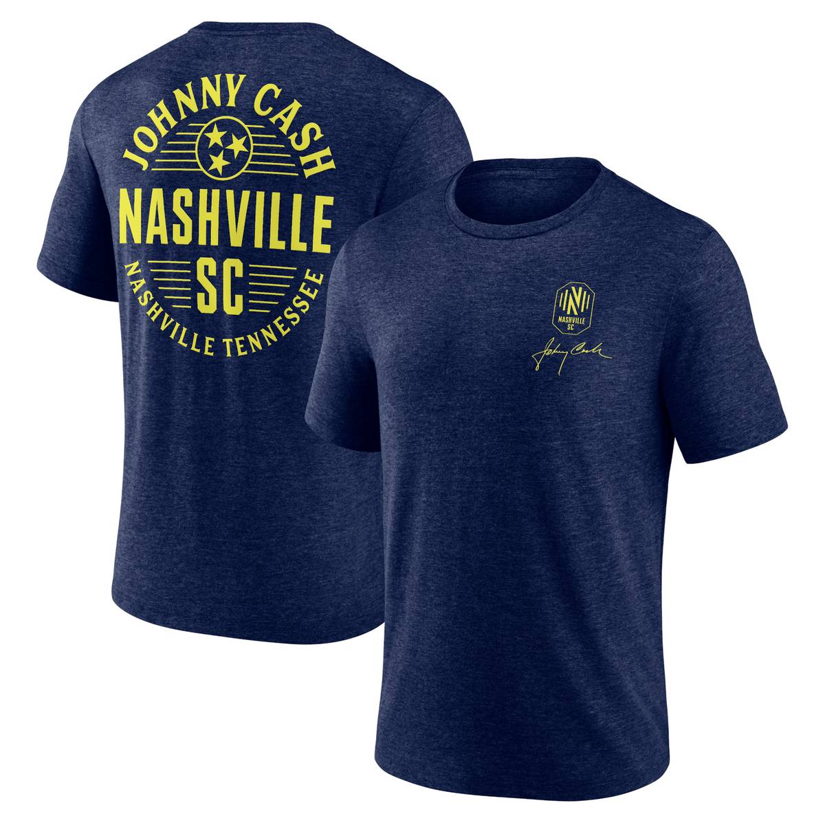 【公式グッズ】MLS ナッシュビル・SC Tシャツ Fanatics/ファナティクス メンズ ヘザーネイビー (NUT S23 Men's Johnny Cash Oval Tee)