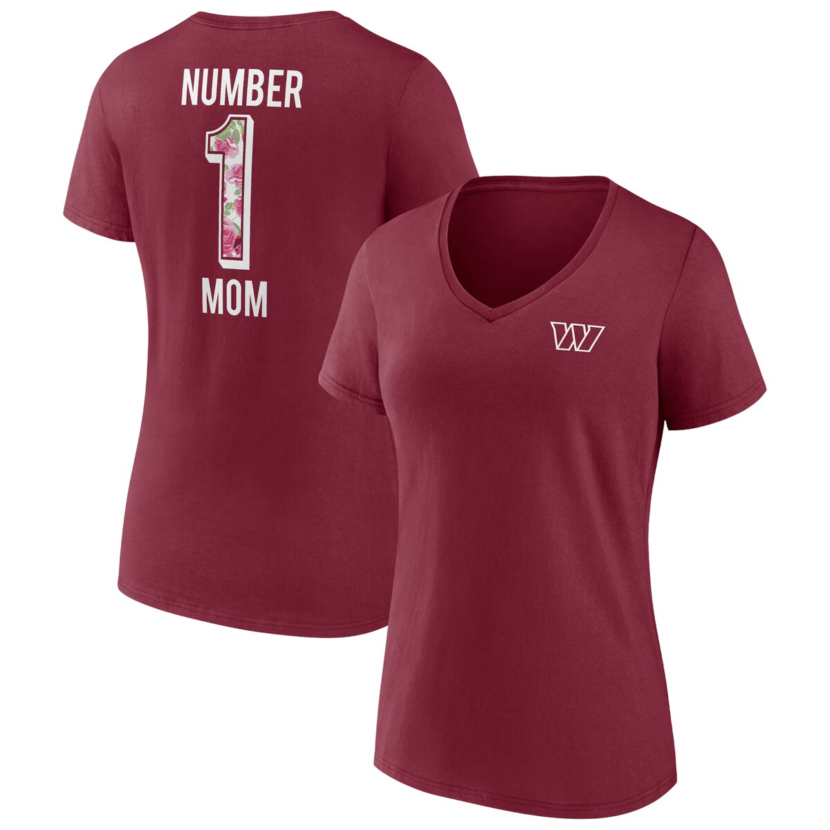 【公式グッズ】NFL コマンダーズ Tシャツ Fanatics/ファナティクス レディース バーガンディ (22 Women's Mother's Day V-Neck SST)