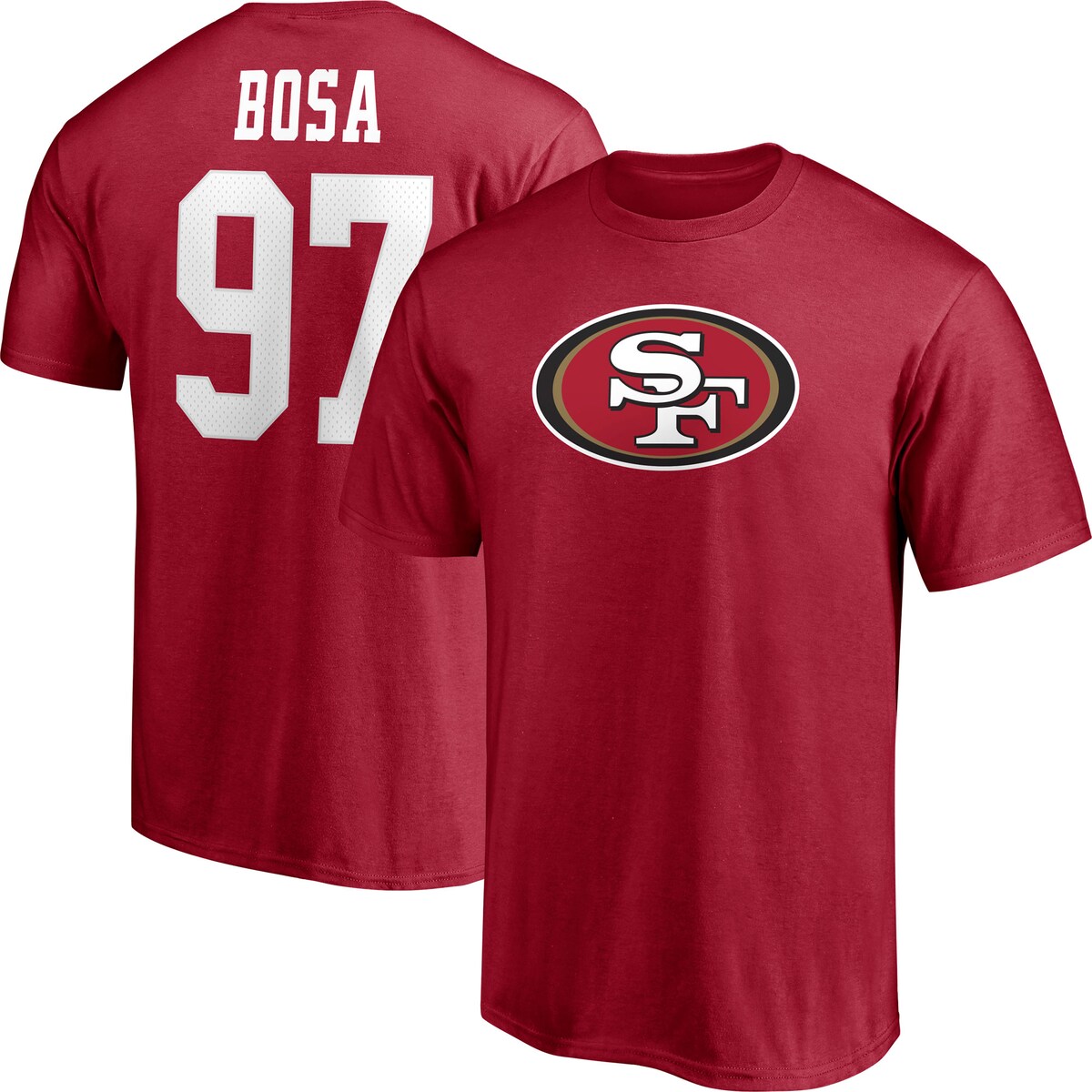 【公式グッズ】NFL 49ers ニック・ボサ Tシャツ Fanatics/ファナティクス メンズ スカーレット (Men's Player Icon N&N SST)
