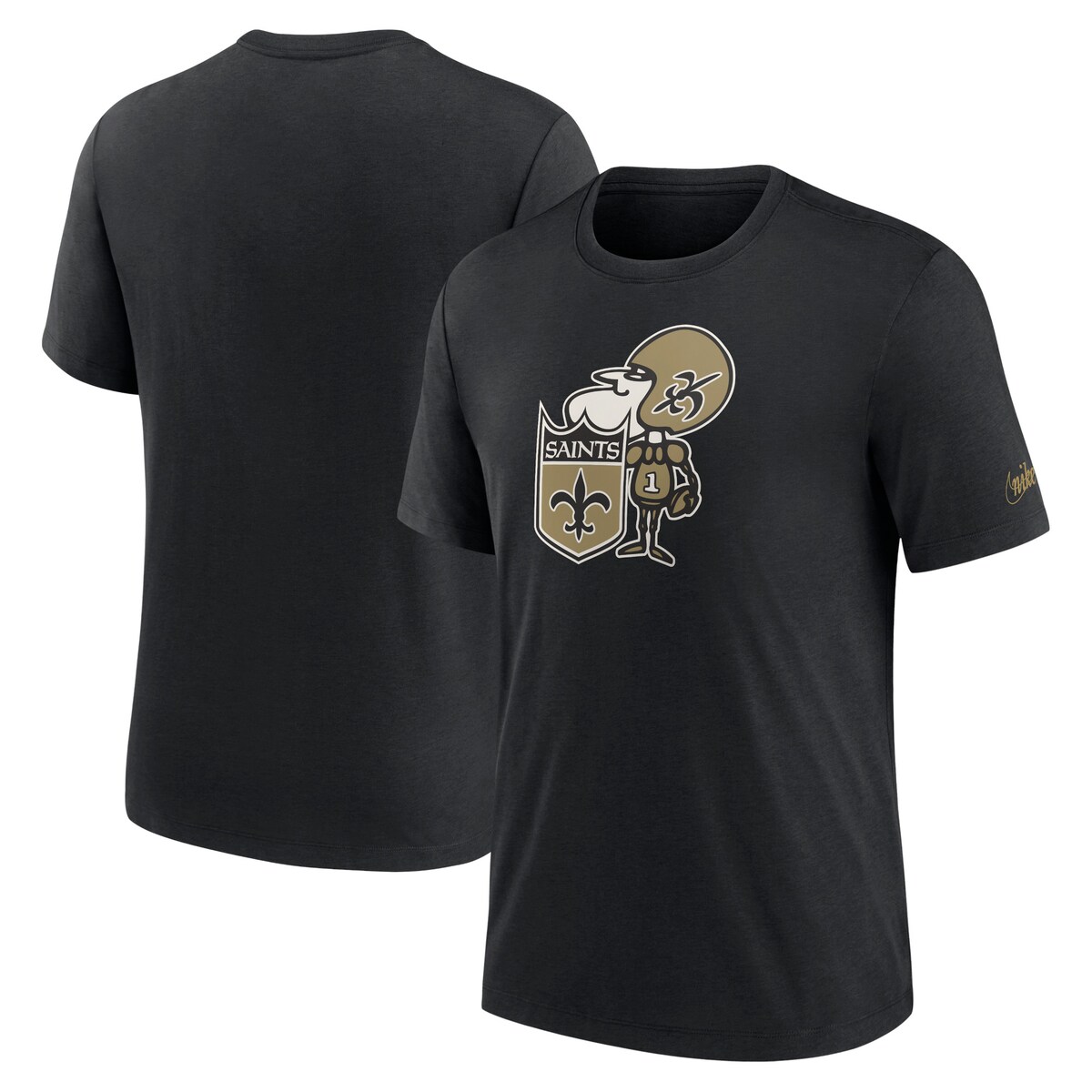 【公式グッズ】NFL セインツ Tシャツ Nike/ナイキ メンズ ブラック (23 NFL FANGEAR Men's Nike Rewind Logo Short Sleeve Triblend)