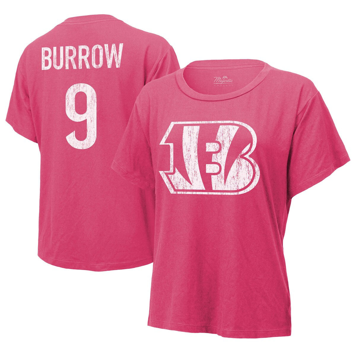 【公式グッズ】NFL ベンガルズ ジョー・バロー Tシャツ Majestic/マジェスティック レディース ピンク (Women's Pink SST)|Fanatics公式ストア 店