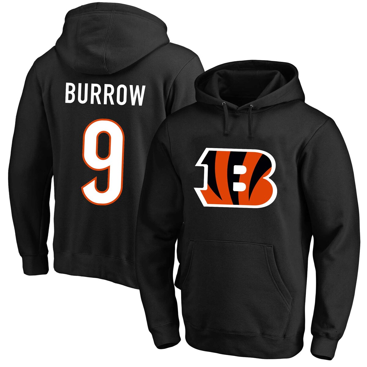 【公式グッズ】NFL ベンガルズ ジョー・バロー フリース プルオーバー パーカー （大きいサイズ） Fanatics/ファナティクス メンズ ブラック (Men's Big & Tall Fleece N&N Hood)