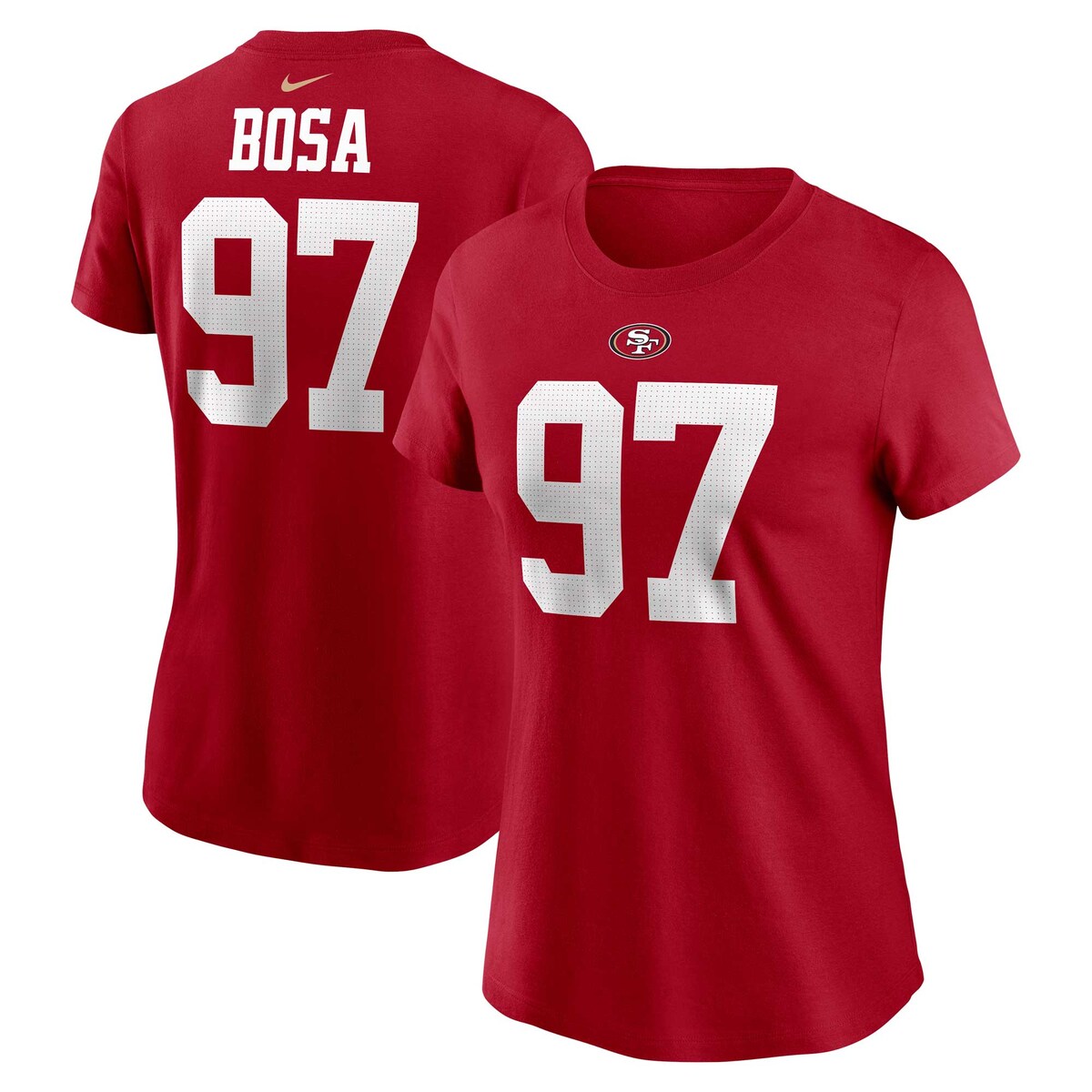 【公式グッズ】NFL 49ers ニック・ボサ Tシャツ Nike/ナイキ レディース スカーレット (23 Women's Nike Player N&N SST)
