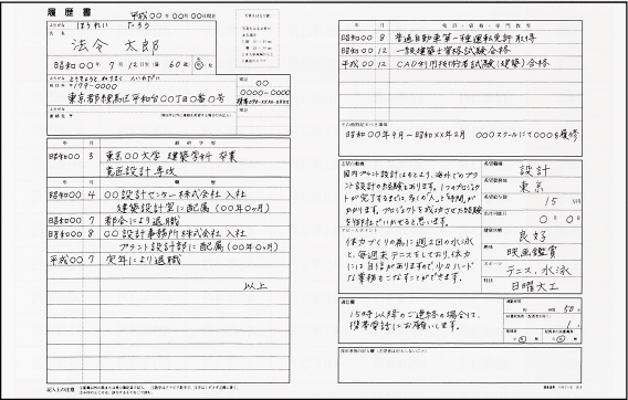 楽天市場 日本法令 履歴書 中高年のための履歴書 ａ３二つ折りサイズ ステーショナリーハウスソネット