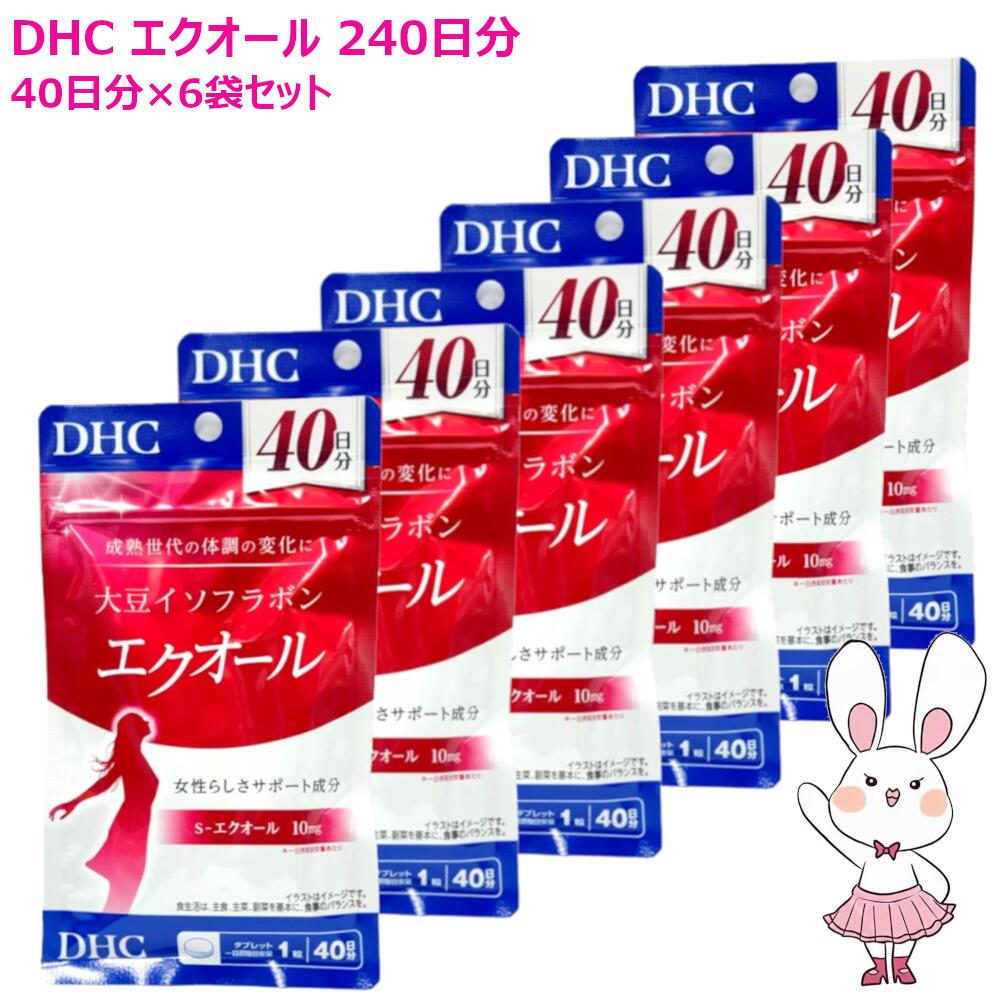 【国内正規品・賞味期限2027/12】新発売 DHC 大豆イソフラボン エクオール 240日分 (40日分×6袋セット) ディーエイチシー サプリメント サプリ 女性 イソフラボン 美容 大豆エクオール エイジングケア 健康 大豆サプリ