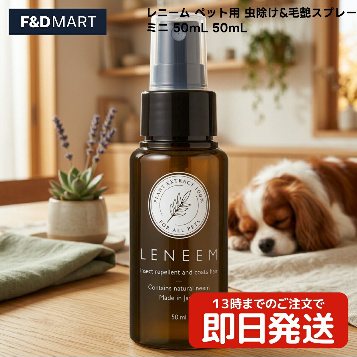 レニーム 愛玩動物用 虫除け\u0026毛艶吹きつける ミニ 50mL x70個 犬 猫 小毛の荒物 虫よけ 吹きつける ニームオイル 無患子抽出エキス 水溶性ケイ素組みあわせる 日本製 株式会社FLF Leneem 持ちはこぶ用 お出かけ用 出で立つ時 世話をする装置