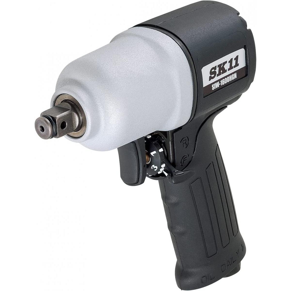 SK11 超軽量 エアーインパクトレンチ 510N・m 質量1.1kg SIW-1600HGN ボルト・ナットの脱着作業｜ファンズファクトリー