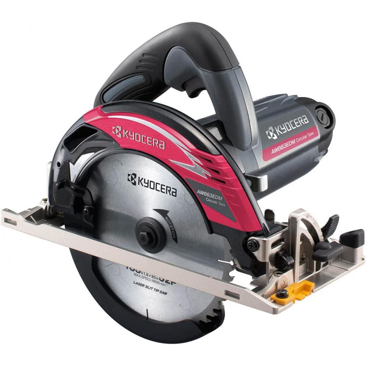 楽天市場】京セラ 電子丸ノコ メッキ定盤タイプ AW763EDM 611055A