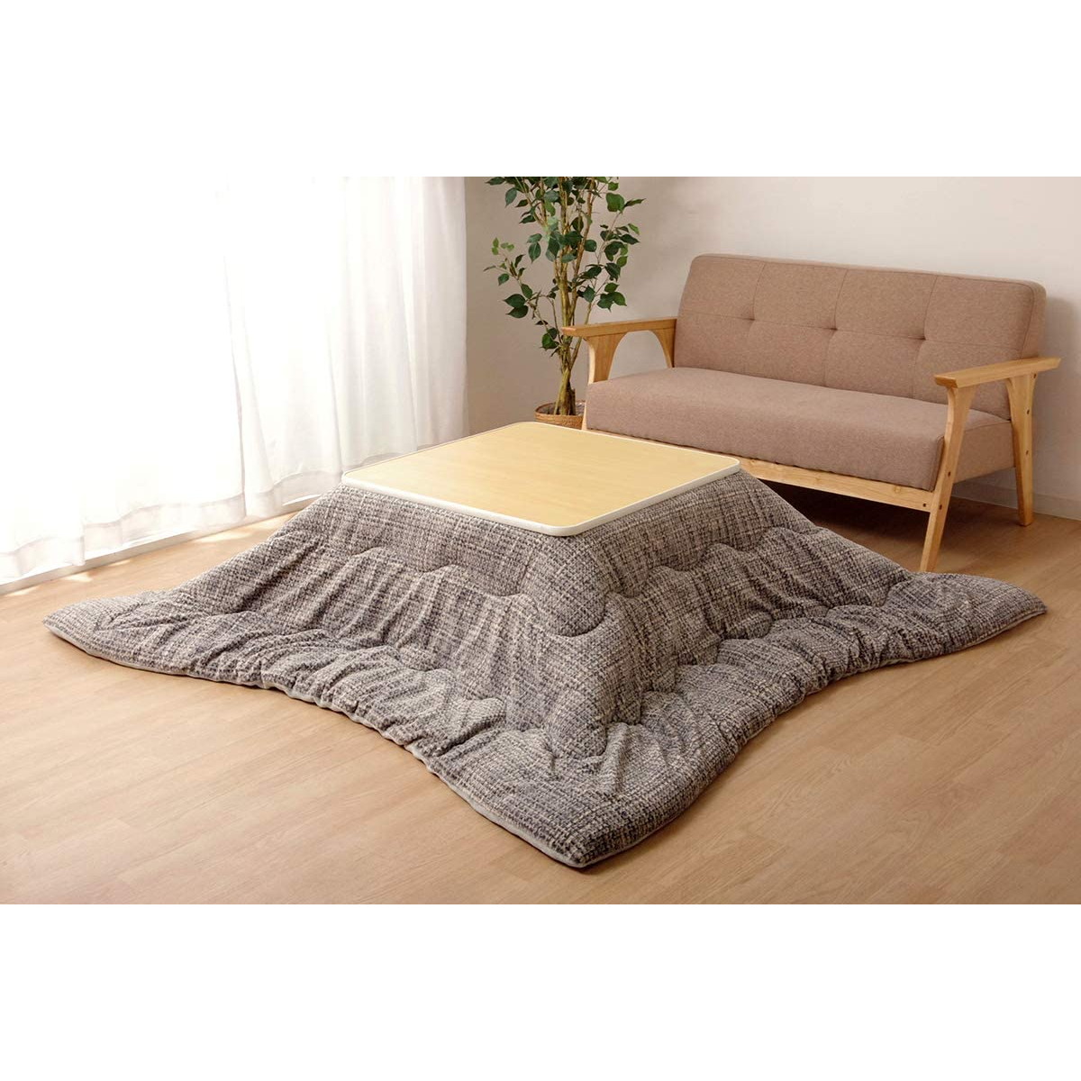 【i】【代引不可】イケヒコ こたつ掛けふとん 正方形 ノート グレイ 約190×190cm #6837209【北海道・沖縄・離島不可】