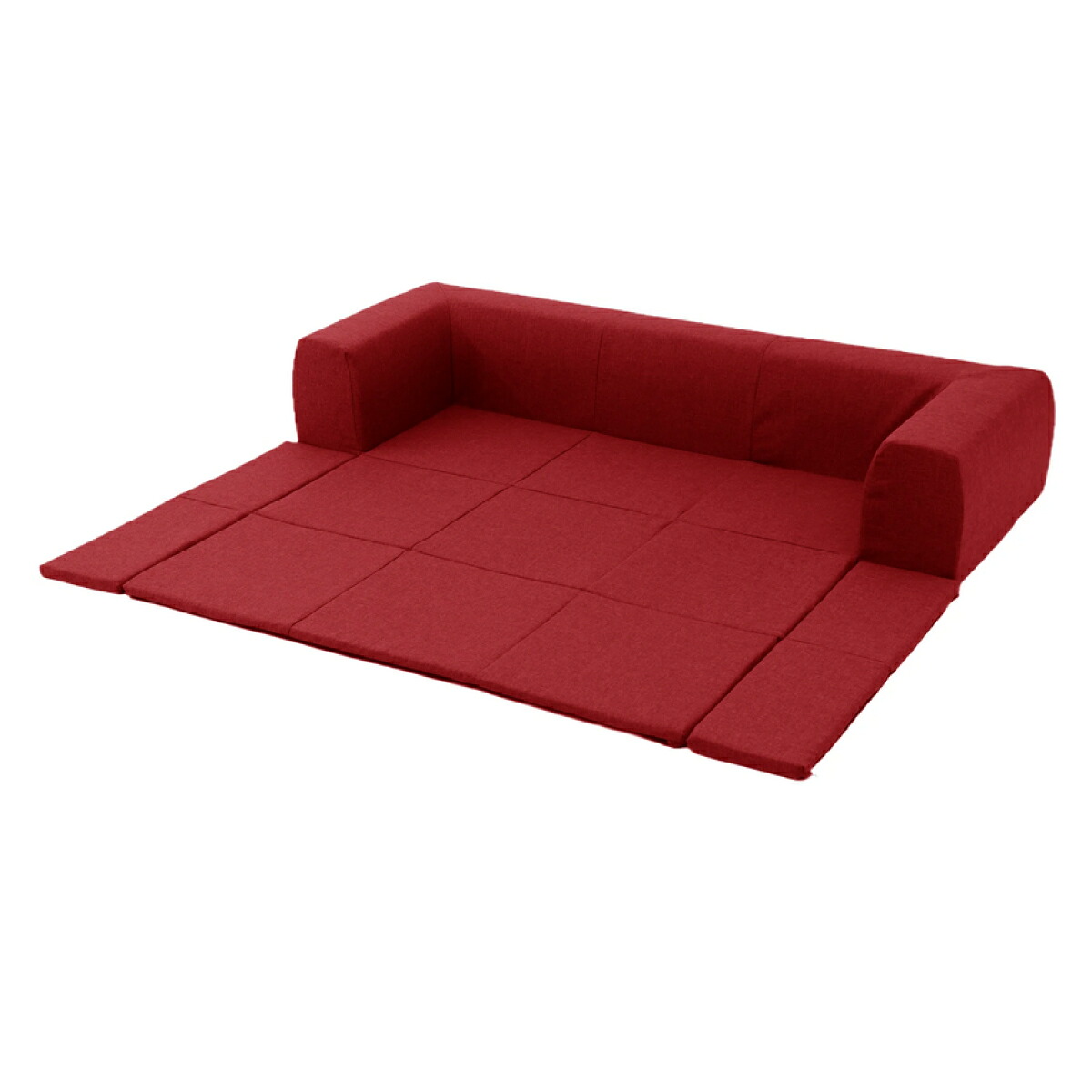 【I】セルタン CELLUTANE フロアマット付き ソファ M ダリアン レッド JOUIR ジュイール カバー洗濯可 A682a-563RED キッズ プレイマット 【受注生産品】｜ファンズファクトリー