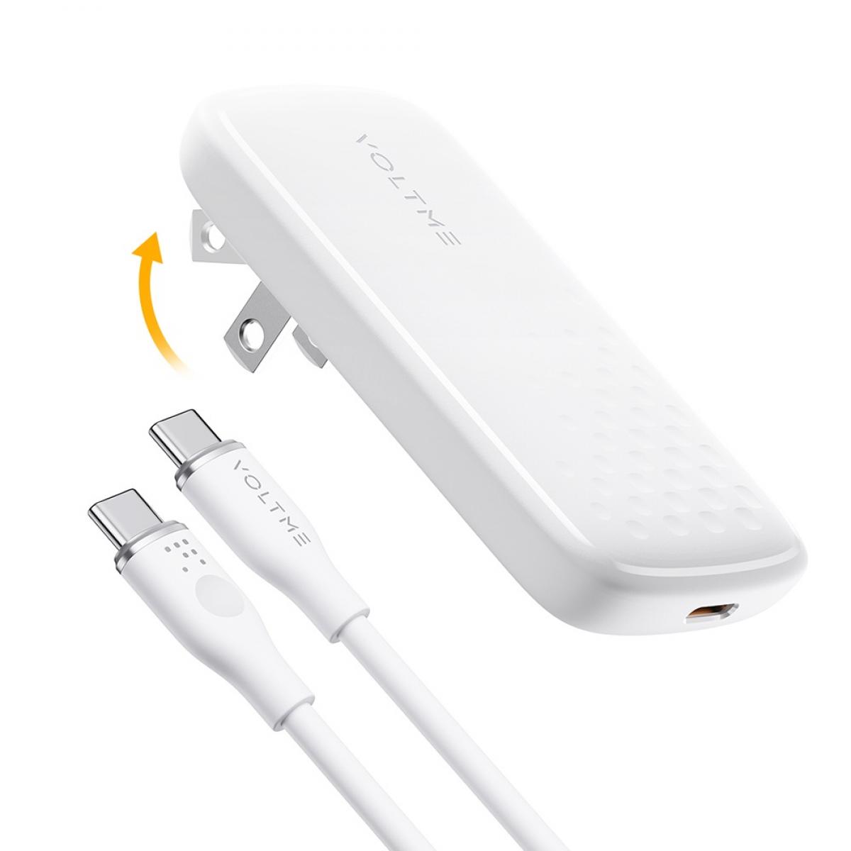ボルトミー VOLTME 65W Type-C 薄型 折りたたみ式 充電器 Revo 65 Evo ホワイト 白 V2100 急速充電器 急速充電器 ケーブル付