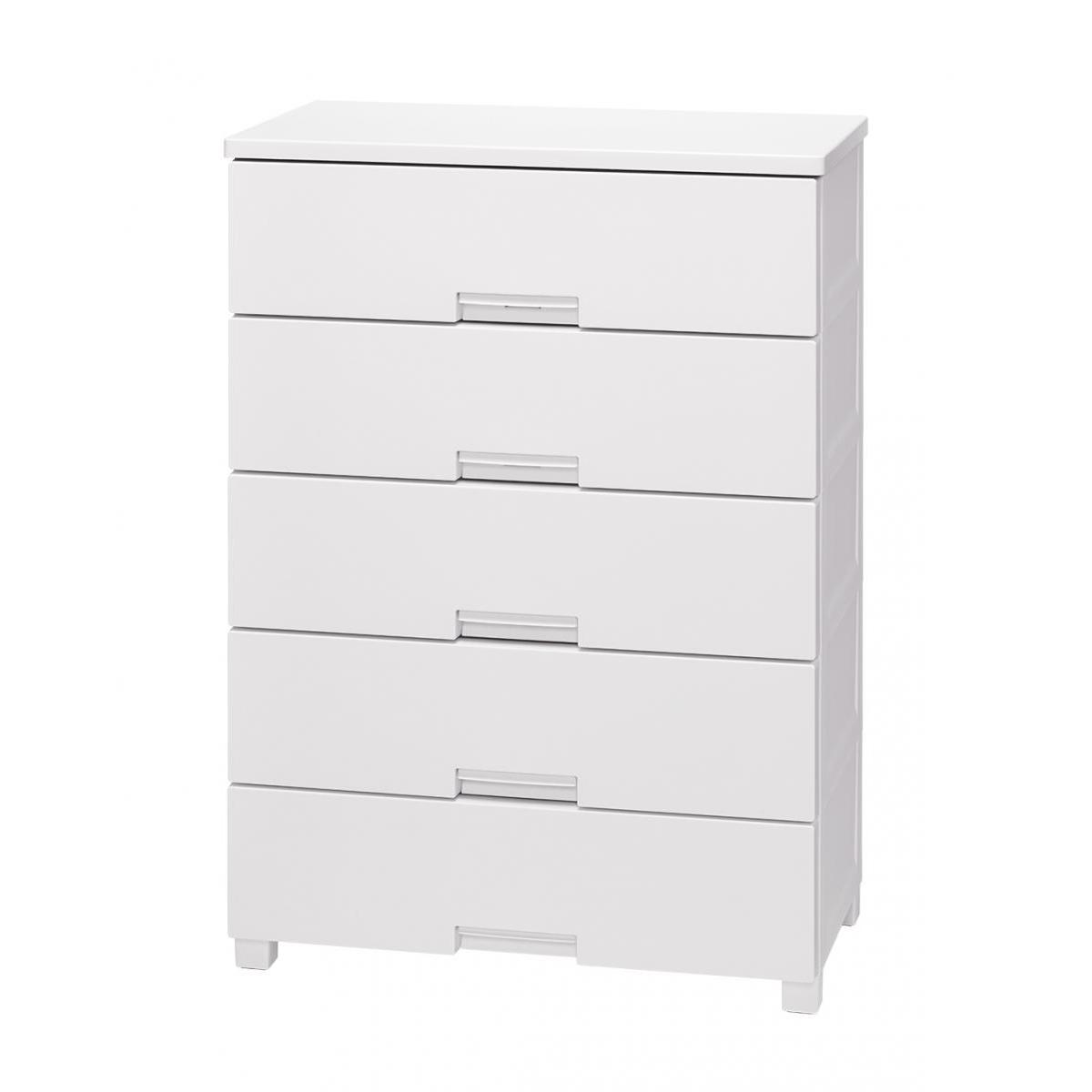 【在庫有・即納】天馬 チェスト Fits フィッツチェスト ホワイト 5段 幅75cm 約75×41×105cm 7505