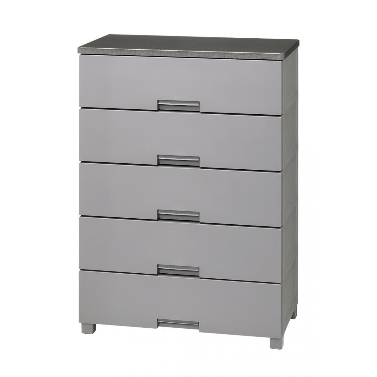 【在庫有・即納】天馬 チェスト Fits フィッツチェスト グレー 5段 幅75cm 約75×41×105cm 7505