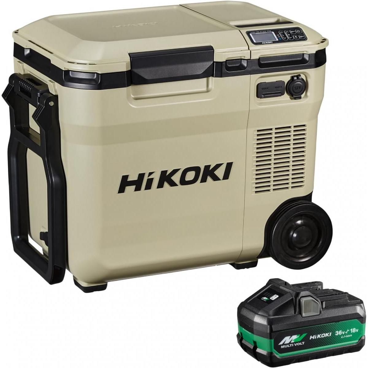 【在庫有・即納】【バッテリー１個】 保冷温庫 冷蔵庫 HiKOKI(ハイコーキ) 14.4V/18V コードレス 冷温庫 容量18L サンドベージュ UL18DC (WMBZ)｜ファンズファクトリー
