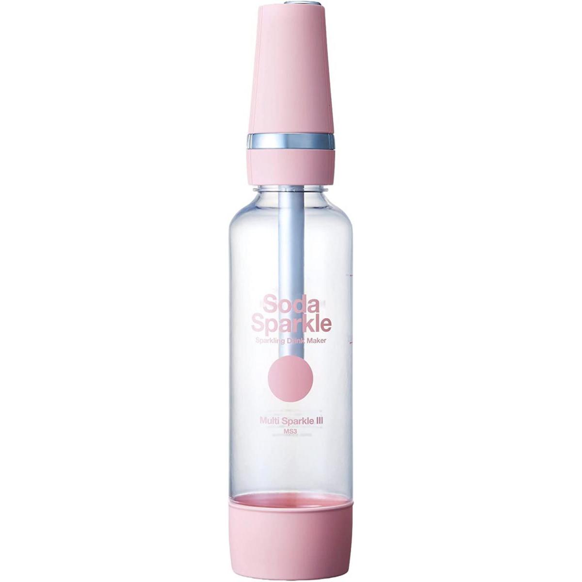 ソーダスパークル Soda Sparkle マルチスパークル3 ローズピンク MS3-PK 炭酸水メーカー 電源不要 持ち運び 水以外OK 炭酸化 ソーダメーカー｜ファンズファクトリー