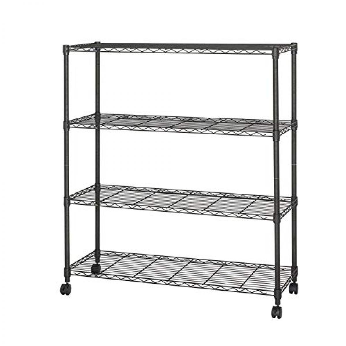 【在庫有・即納】ルミナス ノワール フリーラック スチールラック 4段 幅111×奥行41×高さ125.5cm NO1112-4 メタルラック【お客様組立】