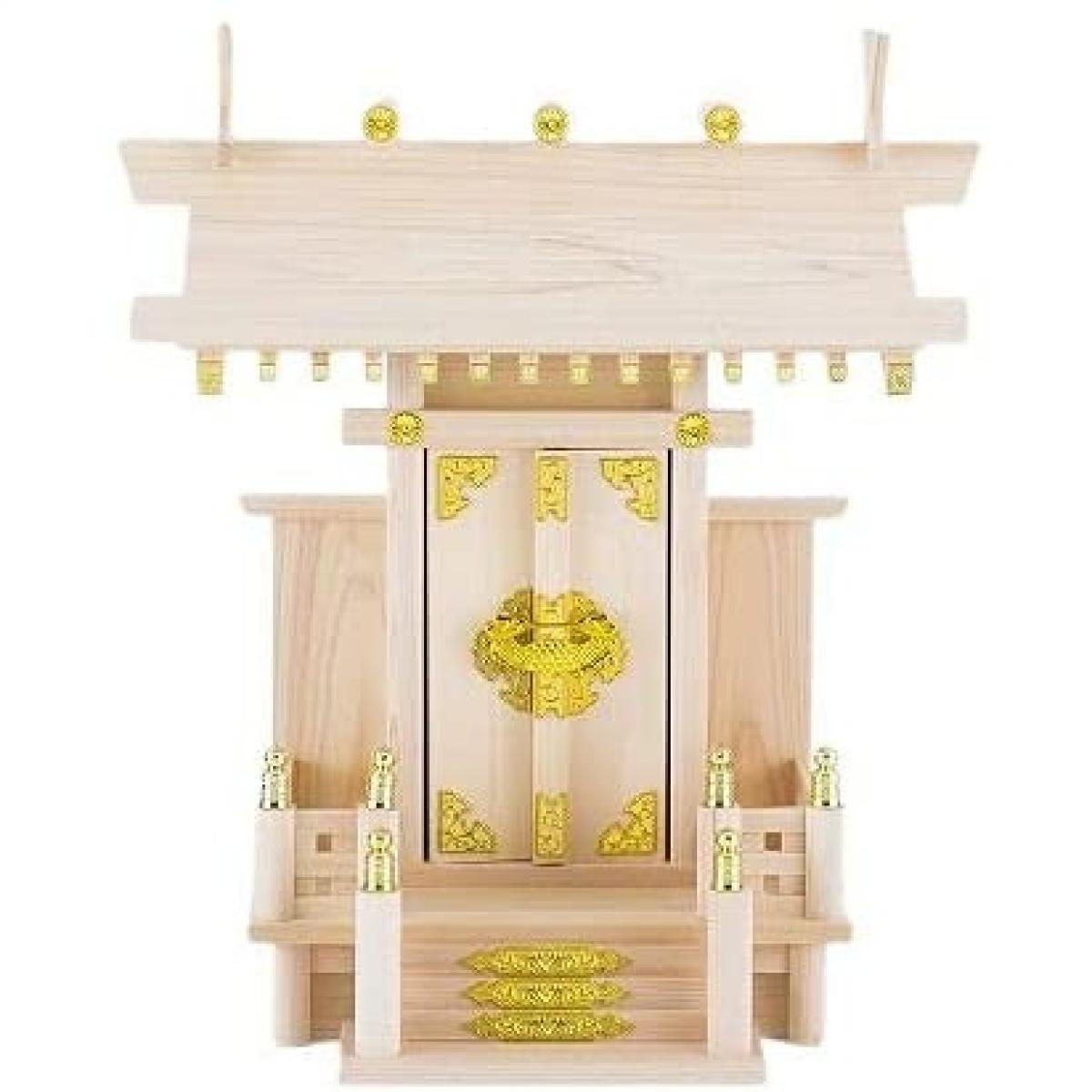 【お取り寄せ～2週間】神棚の里(静岡木工) 神棚一社中神明　東濃ひのき製　お神札26cmまで対応/桧/檜