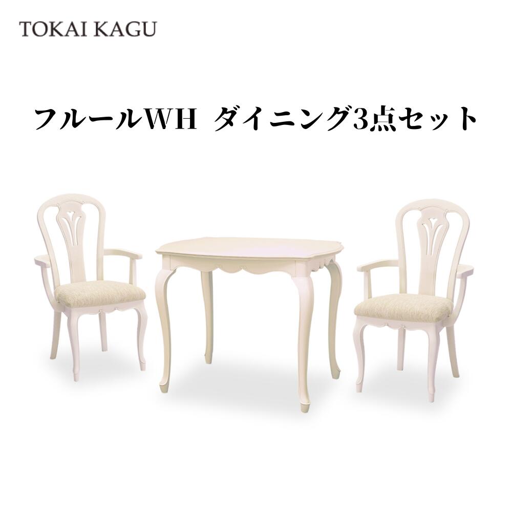 フルールWH 昼御飯3点仕掛ける DT85 ひじ掛けいすB 2脚 昼御飯一覧表 まっ四角一覧表 FLEUR-WH 白調度品 姫調度品 カブリオールレッグ 猫脚 製造業者直送 開梱築き上げる付き添い人 東海調度品 TOKAIKAGU