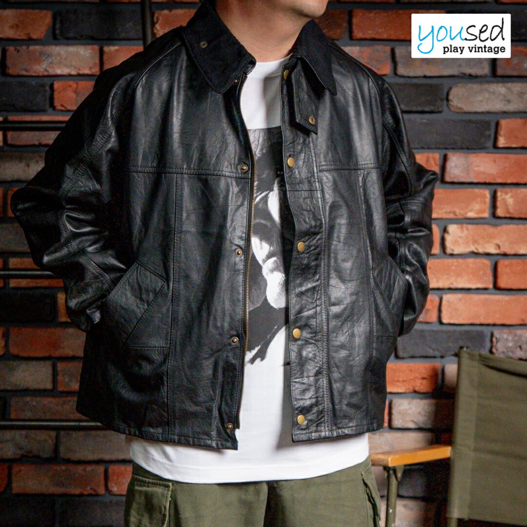 yoused 新品 リメイク LEATHER DRIVER'S JACKET ミリタリージャケット レザージャケット ユーロレザー 古着 ヴィンテージ オイルドジャケット サンプリング 本革 リーズナブル プレゼント｜FAR EAST SIGNAL 店
