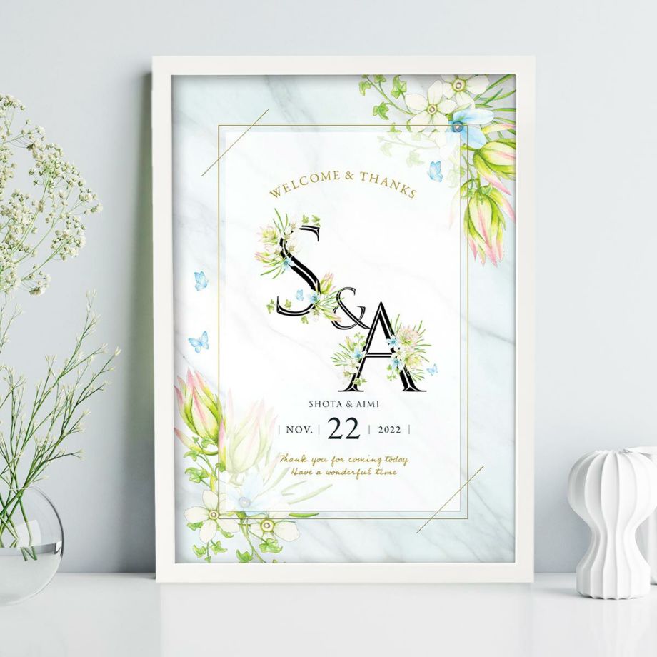 イニシャル パーティー日用品雑貨 文房具 手芸 結婚式 パーティー ウェルカムスペース 即日出荷対応休止中 ウェルカムボード 冠婚葬祭 二次会 イベント その他 ウェディング 額 受付 可憐でおしゃれイニシャル フラワーウェルカムボード 結婚式 パーティー 結婚式