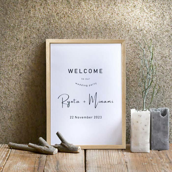 楽天市場 ウェルカムボード シンプルウェルカムボード ミニマルデザイン C 結婚式 パーティー 家族婚 少人数婚 なし婚 結婚式ウェディングギフトファルベ