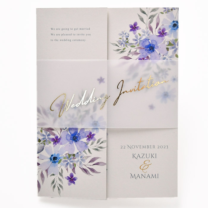 招待状 印刷込 カルムフラワー 結婚式 少人数婚 完成品