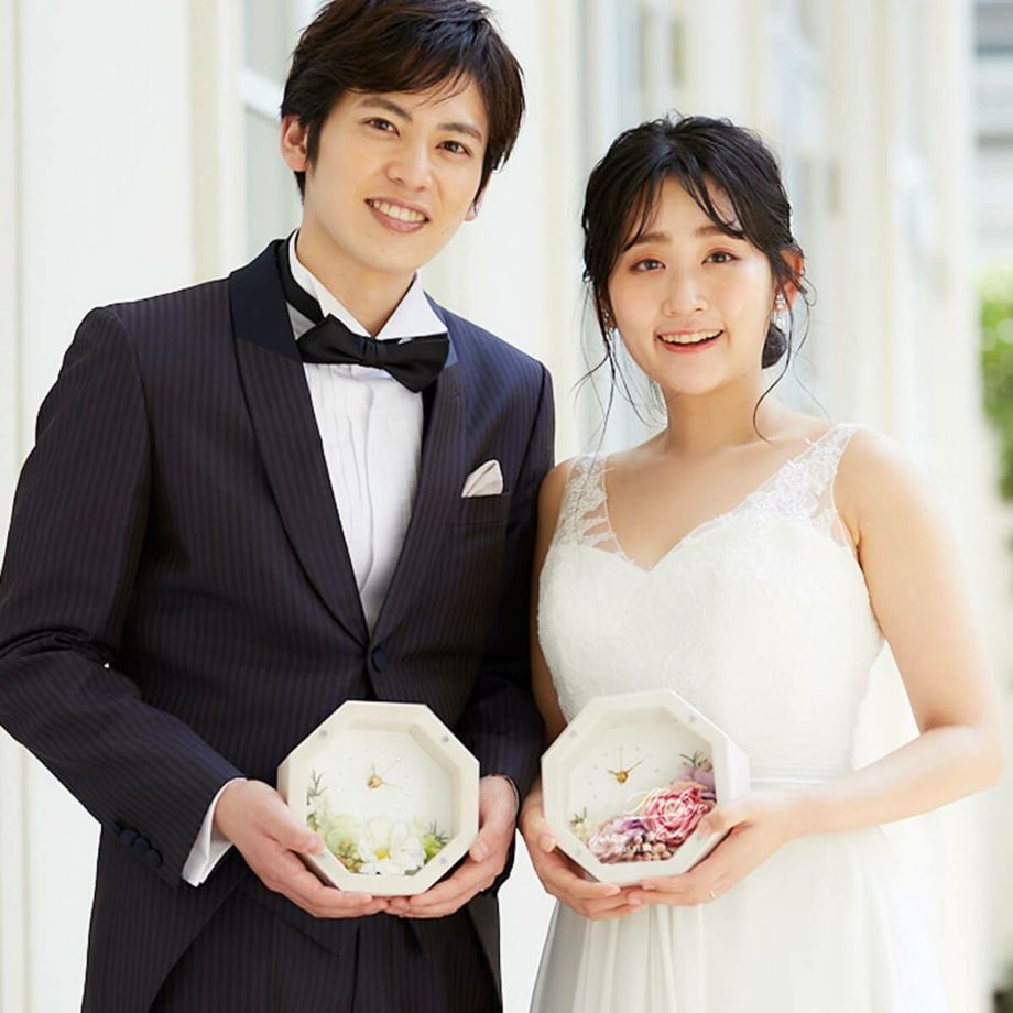 最も優遇 花時計 両親へのプレゼント 結婚式 プレゼント 両親 入籍結婚 親ギフト 名入れ 家族婚 少人数婚 なし婚 両親贈呈品 記念品 ブライダル メモリアル 父への贈り物 母への贈り物 選べるアレンジ 八角花時計 1個 Fucoa Cl