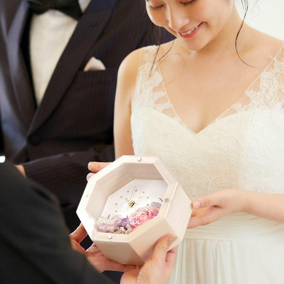 最も優遇 花時計 両親へのプレゼント 結婚式 プレゼント 両親 入籍結婚 親ギフト 名入れ 家族婚 少人数婚 なし婚 両親贈呈品 記念品 ブライダル メモリアル 父への贈り物 母への贈り物 選べるアレンジ 八角花時計 1個 Fucoa Cl