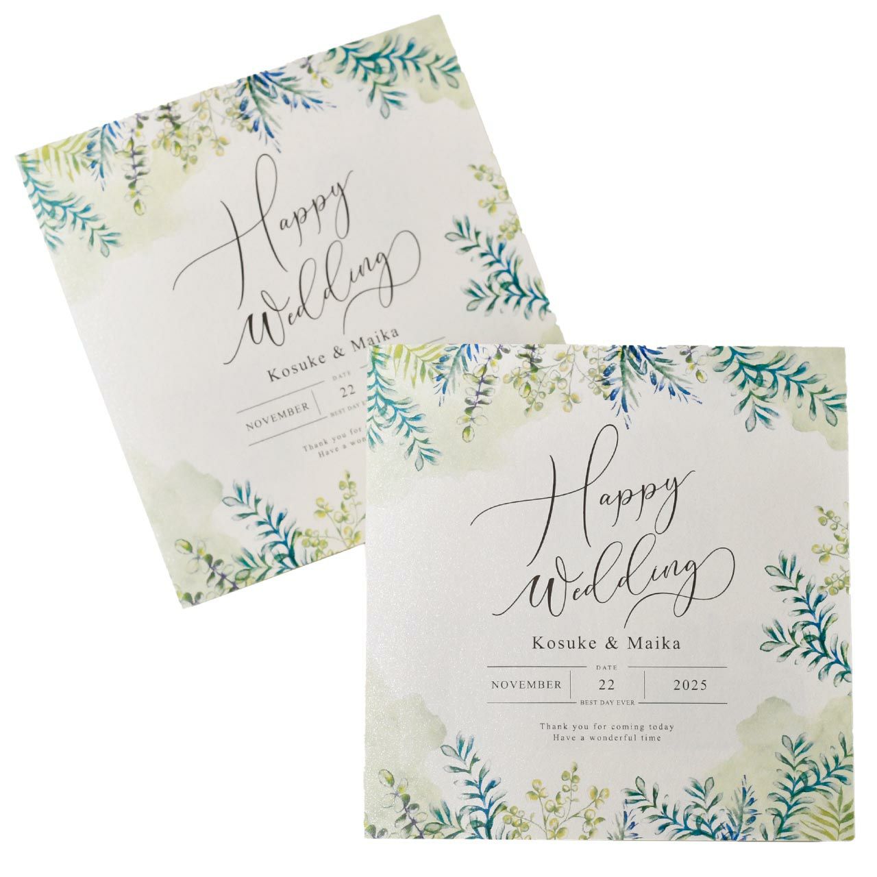 楽天市場 家族紹介付きプロフィールしおり 入力印刷込み リーフグリーナ 10部セット 結婚式 家族婚 少人数婚 顔合わせ 食事会 結婚式 ウェディングギフトファルベ