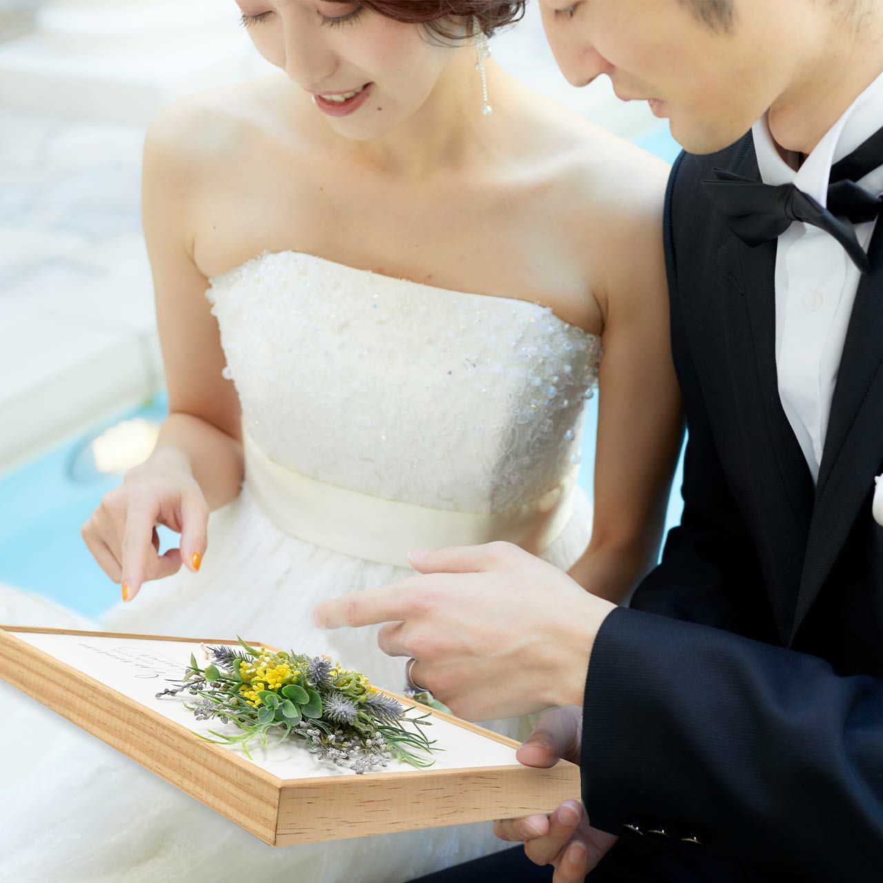 楽天市場 飾れるリングピロー リングボード ブーケ 結婚式 挙式 指輪交換 結婚式ウェディングギフトファルベ