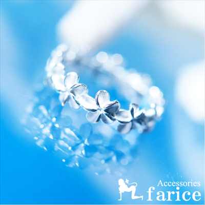 プルメリア(花) フラワーレイデザイン 花びらマット加工縁取りライン光沢仕上げ ハワイアンジュエリー シルバー925 レディース リング