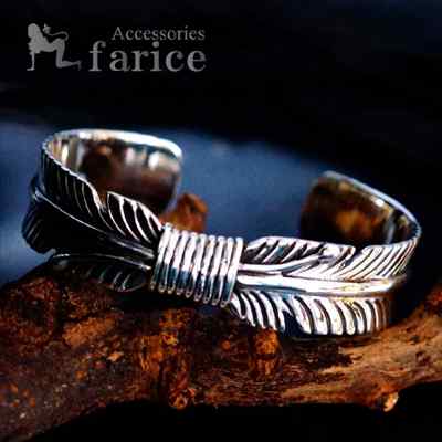 楽天市場】メンズバングル ワンポイント 金色のイーグル フェザー彫り