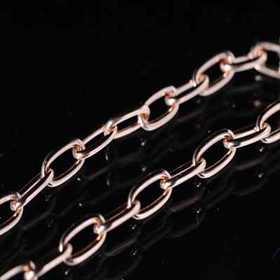 あずき(ロング) ピンクゴールド シルバーチェーン (幅3.5mm)