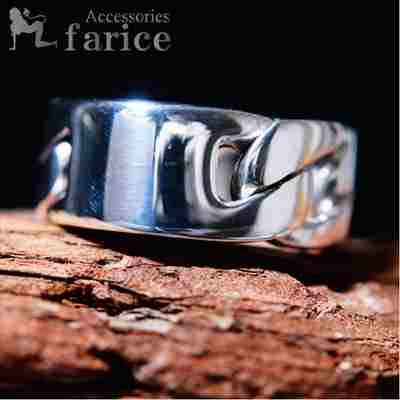 シンプルハーフプレート&ハーフチェーンシルバーリング|アクセサリーショップfarice