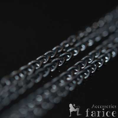 スパイクシルバーチェーン(ブラック燻し)｜アクセサリーショップfarice