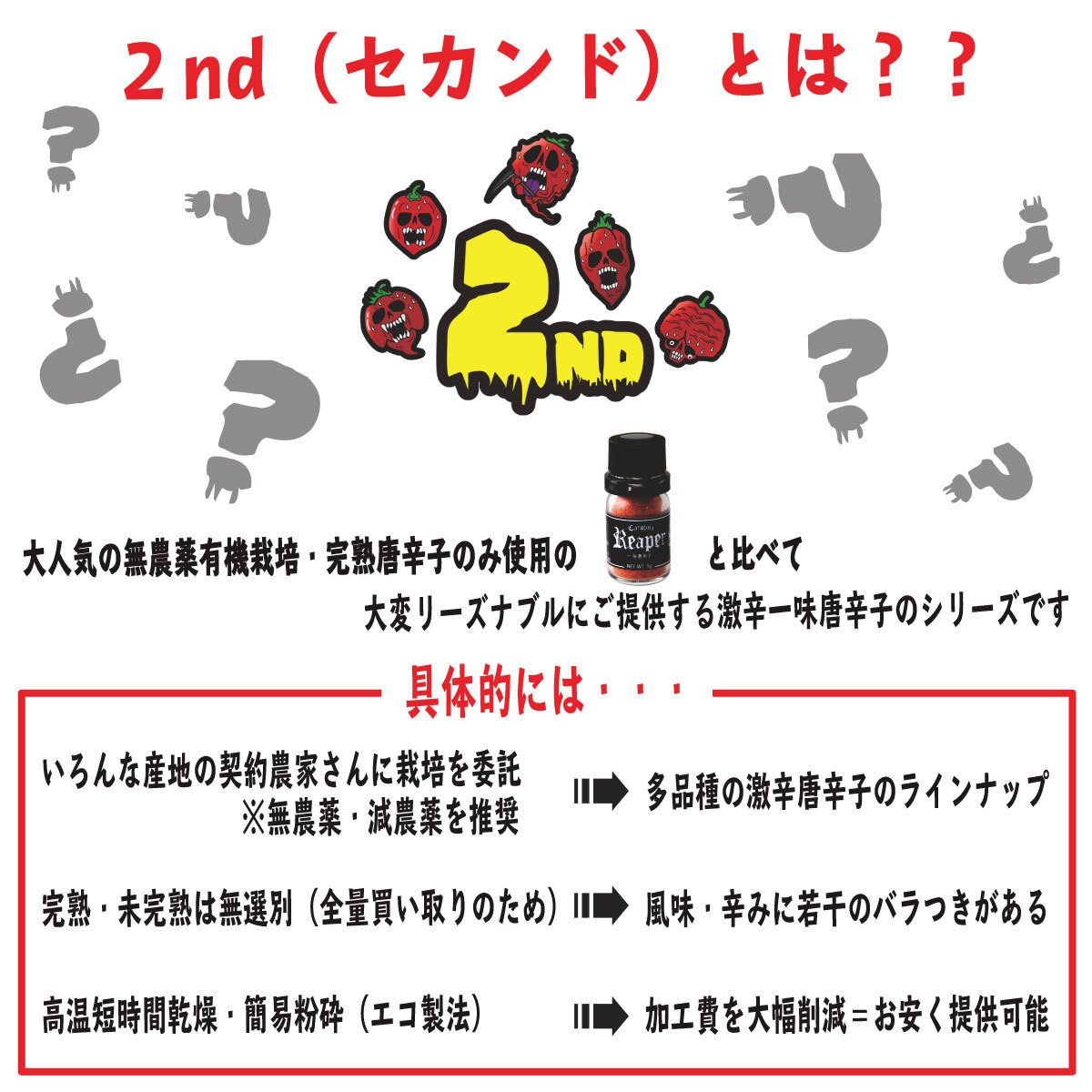 楽天市場 無選別 キャロライナリーパー 超激辛一味唐辛子 １５g ギネス認定世界一辛い唐辛子 Organic Farm Hara 楽天市場店