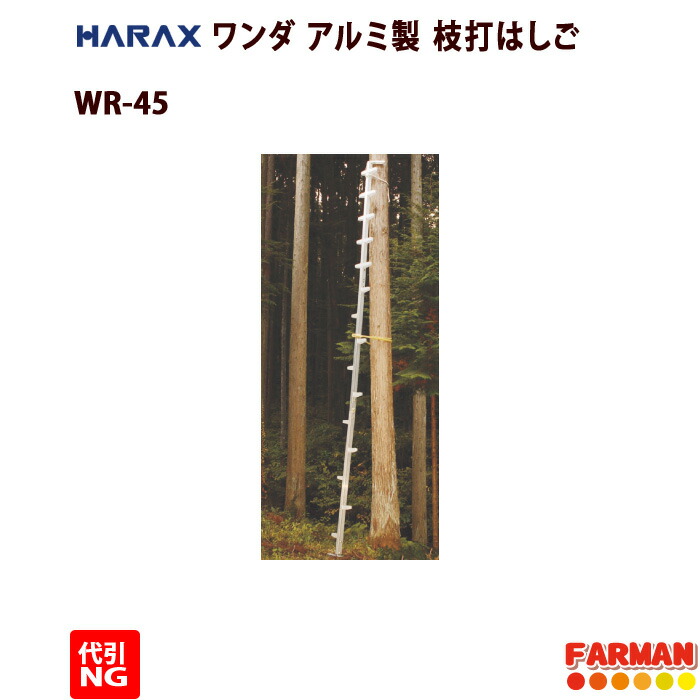 楽天市場 Harax ワンダ アルミ製 枝打はしご 全長626cm Wr 60 1本ハシゴ 木登りハシゴ 代引ｎｇ ファーマン