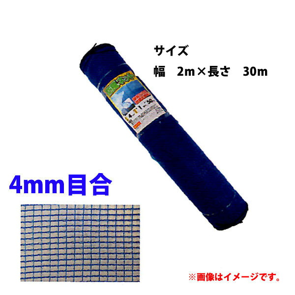 【法人様配送限定・個人宅配送不可】【沖縄・離島配送不可】【時間指定不可】 シンセイ　防風ネット　目合4mm　2m×30ｍ　青　強風からの被害を軽減！