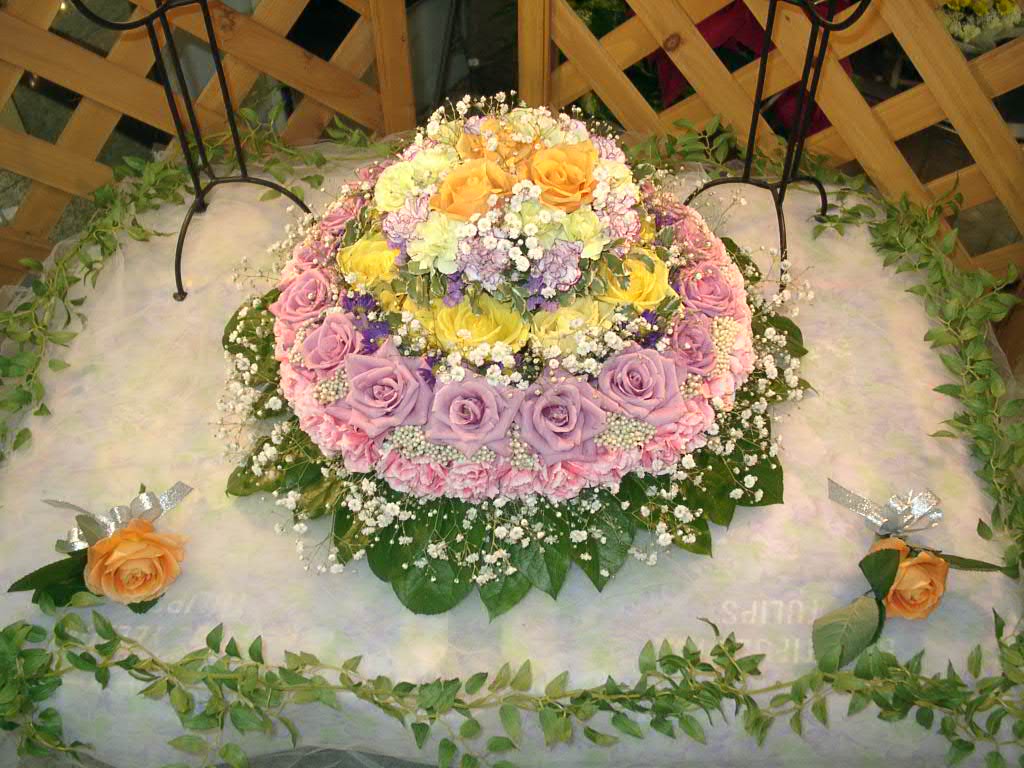 生け花ブライダルフラワーケーキ