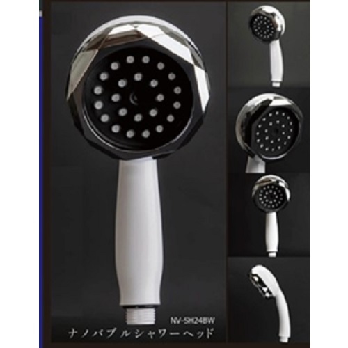 【 日本製 】 シャワーヘッド ナノヴェール ナノバブル 節水 日本製 NV-SH24BW 風呂 バスグッズ バス用品 節約 ナノバブル 水圧アップ 生ナノバブル シャワー ヘッド 交換 髪 肌 しっとり 潤い 保湿 頭皮 ケア 汚れ 掃除 インテリア おし｜ｅｔｃｅｔｅｒａ