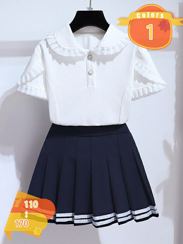 赤ちゃん服 うしろ帯 セットアップ セーラー服 2点仕掛ける 半袖プルオーバー 筋目スコート 上下仕掛ける 酉の方角天然ゴム フォーマル 無地 中学生 JKユニフォーム 翰林院風 ユニフォーム はいり込む式 卒式 告げ知らせる会 御召しもの ガールズ 心地好い fascimo