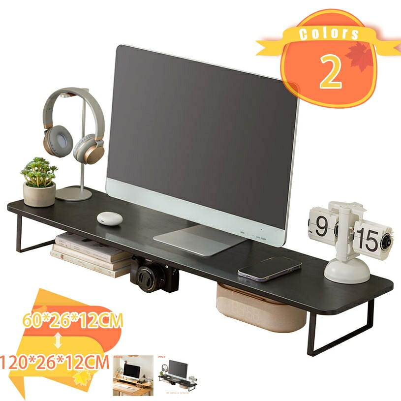 2000円OFFクーポン モニタースタンド 木製 机上ラック クランプ式 机上台 収納 木目 卓上 液晶モニター台 ノートパソコン収納 デスクラック オフィス テレワーク 在宅勤務 モニター台 コンパクト キーボード収納 PC台 組立かんたん 一段 fascimo