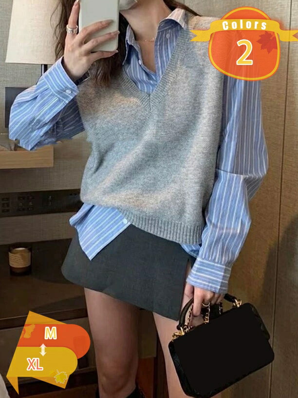 1000円OFFクーポン券 レディース より良い ベスト 秋冬 トップス ゆったり 好いたらしい スウェーター ノースリーブ 有線テレビ編み 流行り物 Ｖのど首 心地よい 通い 通学 事務室 厚地の外套大いさ 袖なし リブニット ユニフォーム オシャレ お出かけ 体型押しかぶせる 無地 fascimo レディースファッション-トップス-ベスト・ジレ