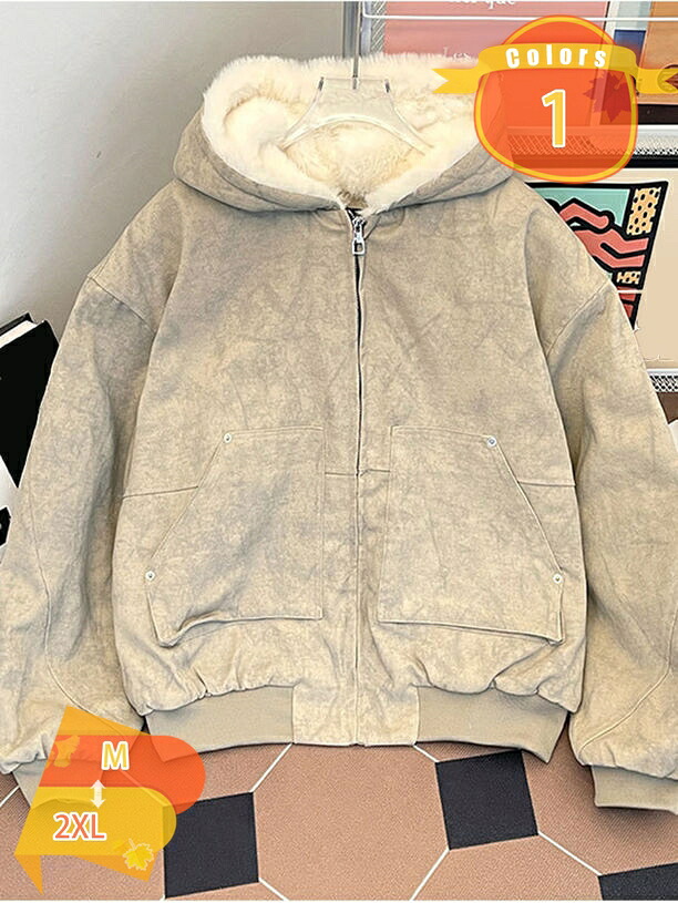 アウター ブルゾン 立つ襟 軽量 デート 冬物 ポリエステル 大きいサイズ ポケット 起毛 秋冬 ショート丈 ファスナー カコイイ ルーズ お呼ばれ ルーズフィット 体型カバー トップス フォーマル ウール シープ調 冬着 fascimo
