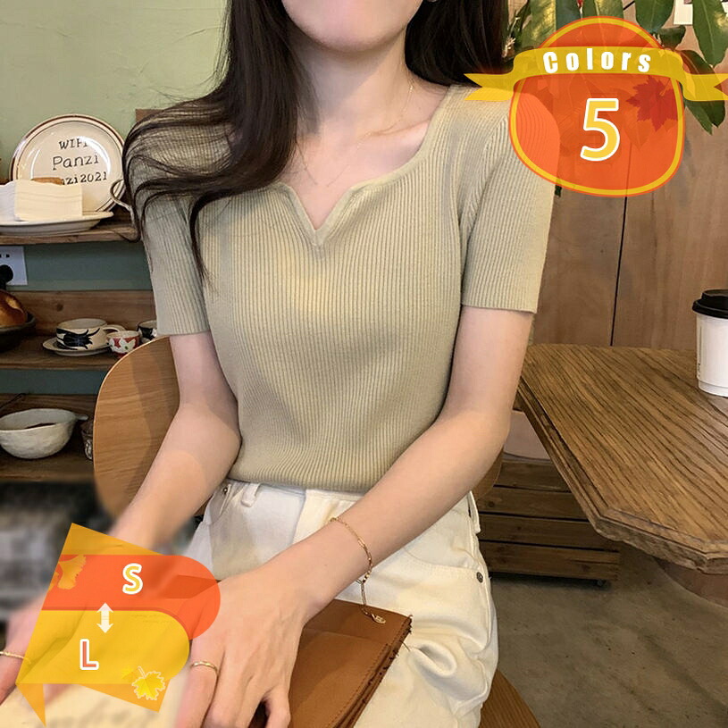1000円OFFクーポン リブニット 無地 Tシャツ半袖 クラシックvネック 吸汗速乾 通気性 ストレッチ性 ゆったり カジュアル コンフォート 伸縮 細ライン 夏 ファッション 白黒 レディース 部屋着 ブラウス カットソー トップス fascimo|FASCIMO