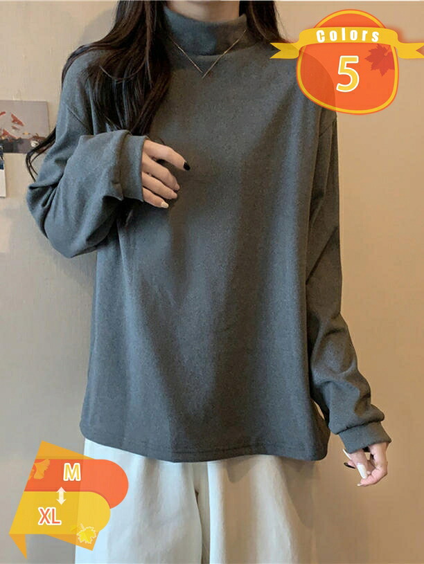 トップス ハイネック レディース 長袖 Tシャツ 防寒 保温 無地 伸縮性 秋冬 暖かい おしゃれ カットソー 体型カバー 着痩せ効果 上着 カジュアル オフィス アウトドア 通勤 通学 スポーツ tシャツ インナー タートルネック 重ね着 fascimo
